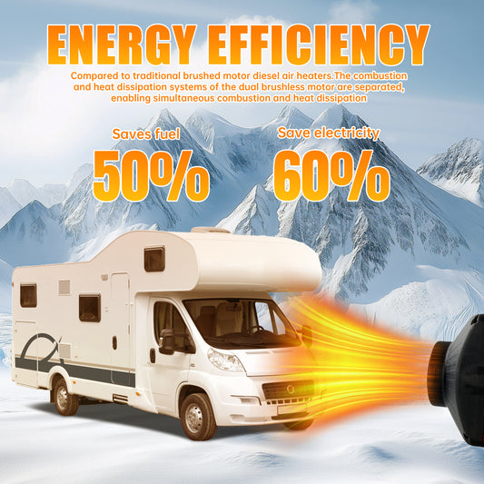 12V 5KW Dual Brushless Diesel Heater With 2.4Gal Fuel Tank,Auto Start-stop,Thermosta,Remote Control Diesel Air Heater For Rvs,Vans,Trucks,Campers,Cars,Boats,Vehicles,Suitable for High-altitude Use