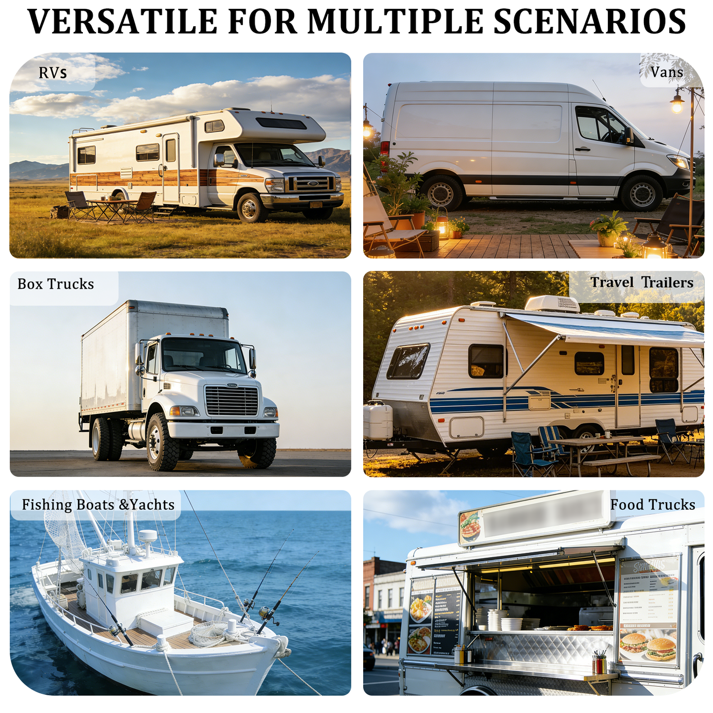 2026 New 12V Inverter RV Air Conditioner, Smart APP&Voice Control,10000 BTU 6-IN Low Profile Rooftop AC Unit for Off-Grid Campers, Vans, Trailers