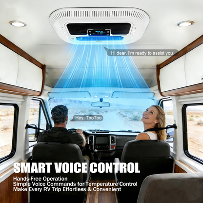 2026 New 12V Inverter RV Air Conditioner, Smart APP&Voice Control,10000 BTU 6-IN Low Profile Rooftop AC Unit for Off-Grid Campers, Vans, Trailers